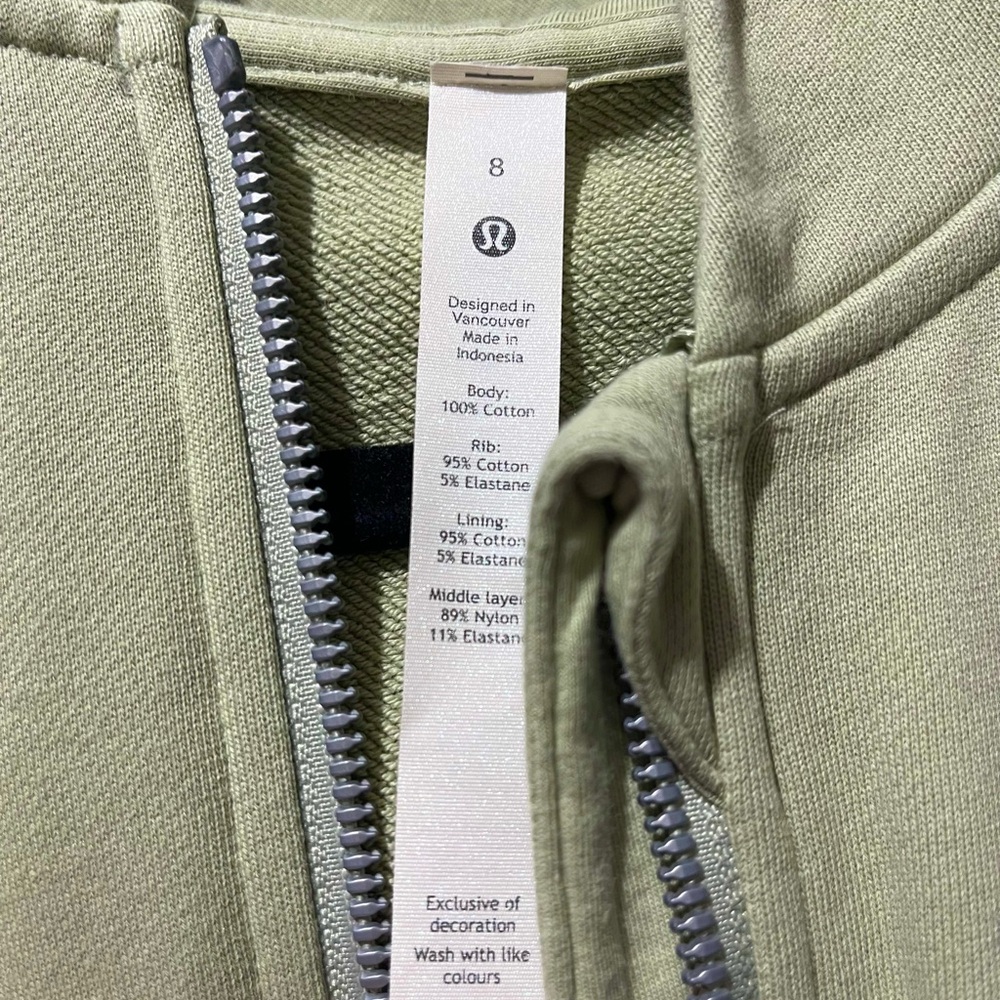 lululemon athletica Light Sage Zip-Up Hooded Sweatshirt - Picture 4 of 5